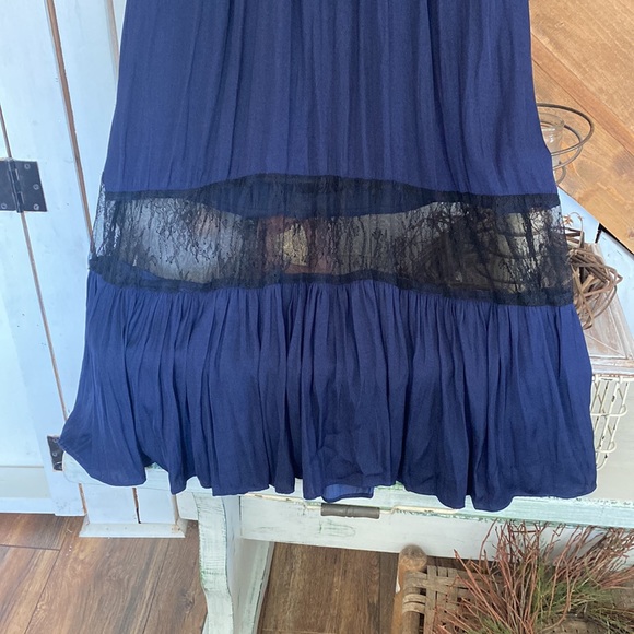 NWT Vici Blue with black halter Maxi Dress - Picture 3 of 8